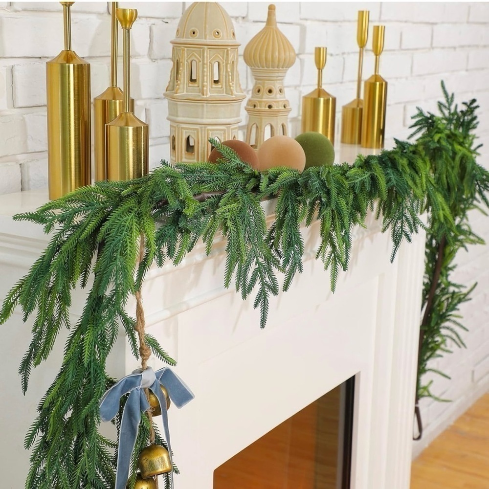 Norfolk Pine Garland Artificial Faux Greenery Garland 9FT Tik Tok/Insta Famous - Picture 2 of 8